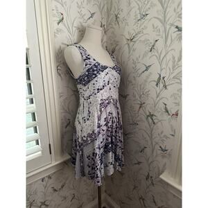 Free People Womens Sz S Fit and Flare Flirty Floral Knit Tank Dress